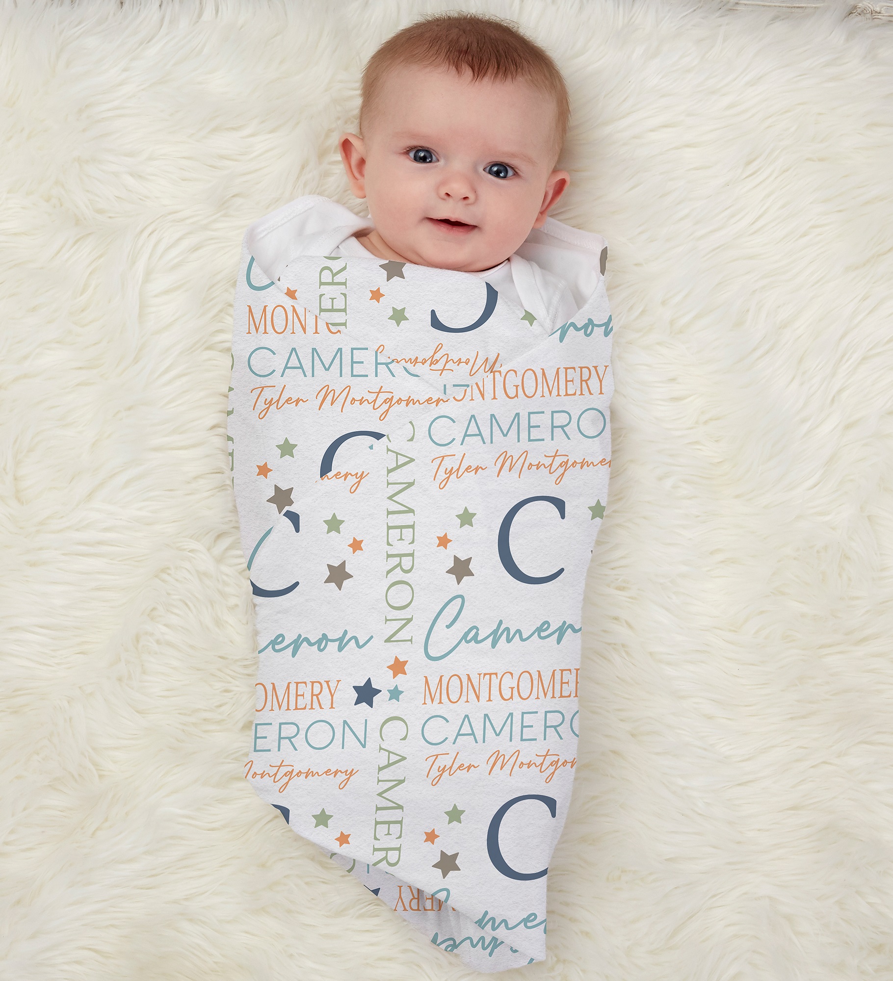 Star Struck Baby Boy Personalized Receiving Blanket